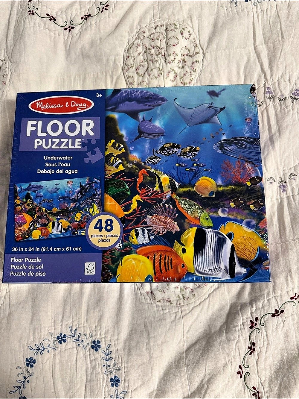 Melissa & Doug Underwater Floor Puzzle 48-Piece Blue Multicolor